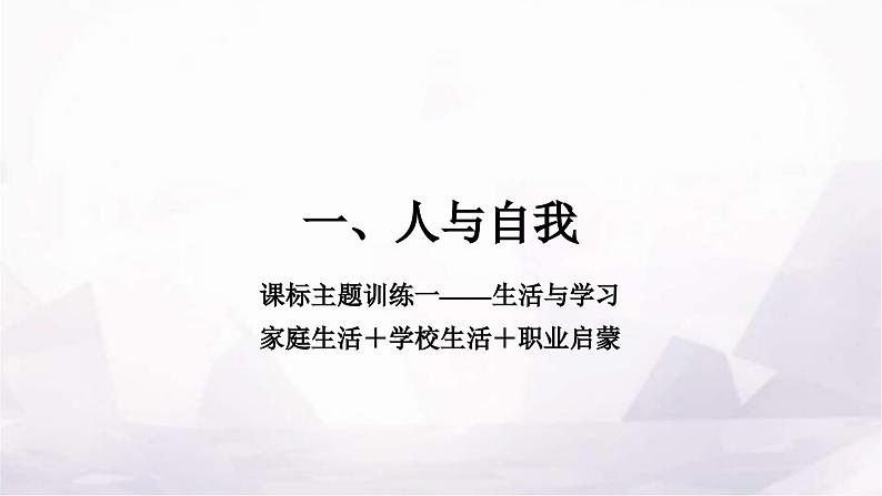 中考英语复习课标主题训练一——生活与学习课件01