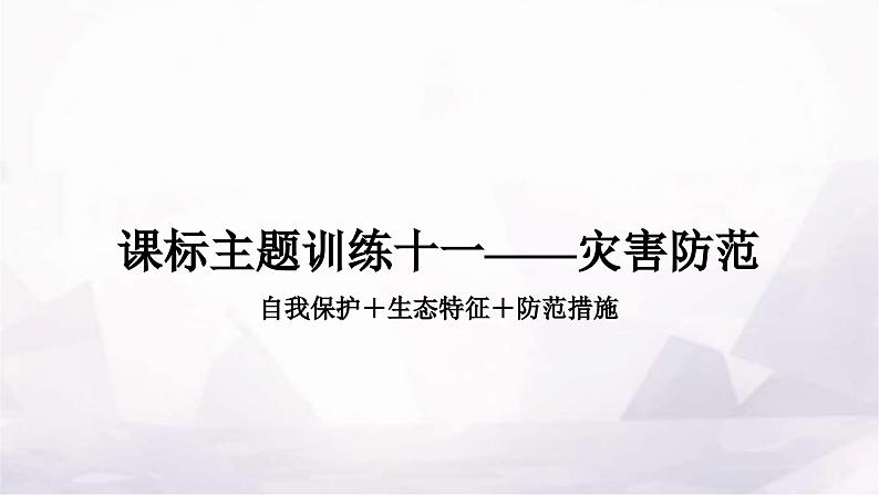 中考英语复习课标主题训练十一——灾害防范课件第1页