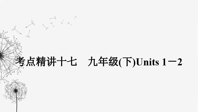 译林版中考英语复习考点精讲十七九年级(下) Units 1－2课件01