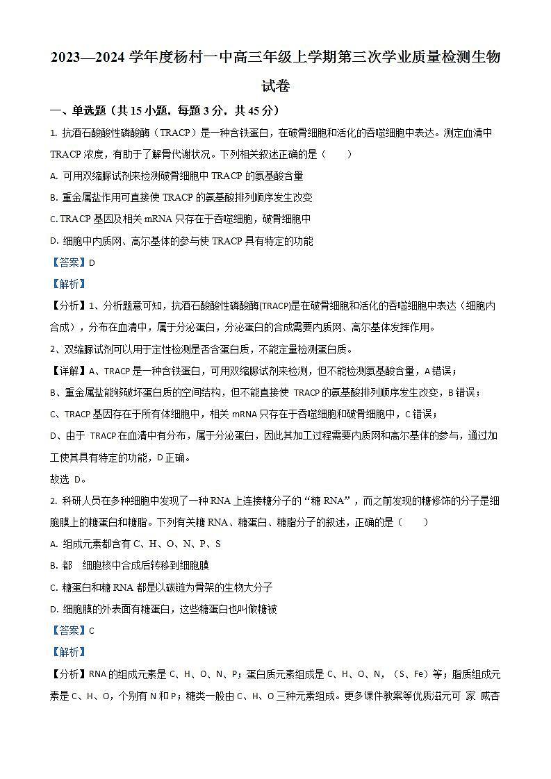 2024年湖南省湘潭市岳塘区九年级一模英语试题01
