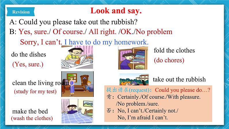 人教新目标版英语八年级下册Unit 3 《Could you please clean your room》Section A 3a-3c 课件+音视频+语言点精讲精练(含答案)03