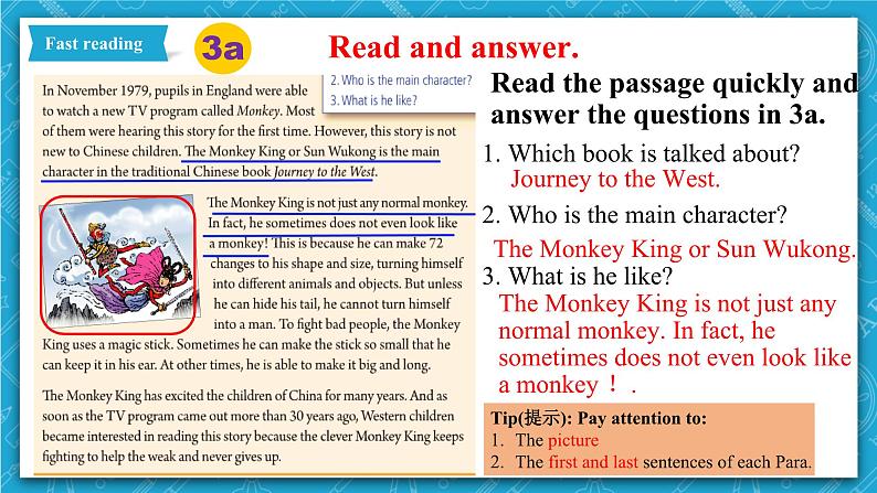 人教新目标版英语八年级下册Unit 6《 An old man tried to move the mountains.》Section A 3a-3c 课件+音视频+语言点精讲精练(含答案)06