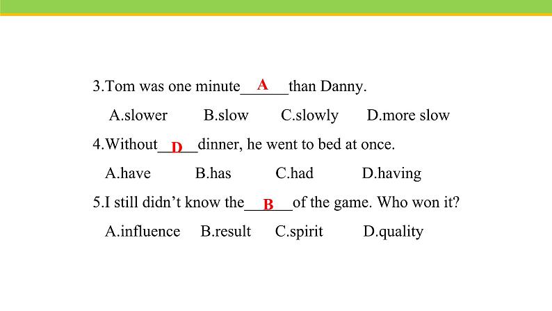 Unit 6 Lesson 36 Classroom Olympics 课件 冀教版英语八年级下册05