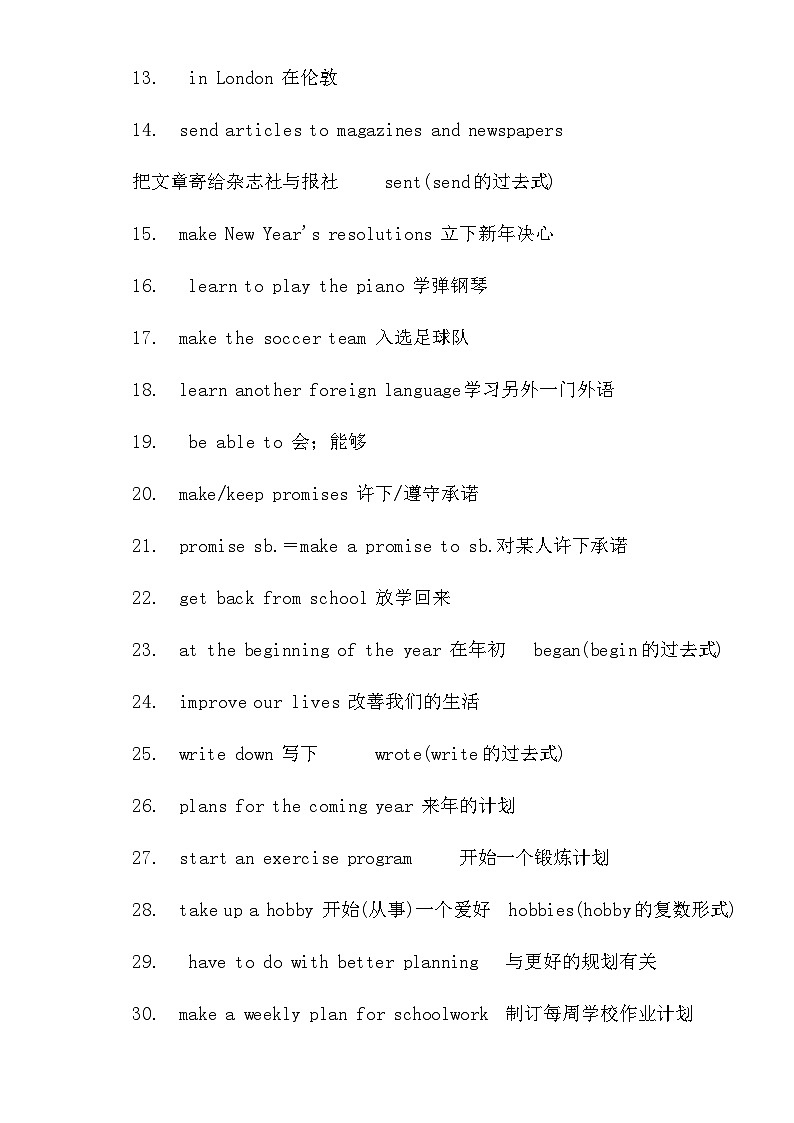 【精品同步练习】八年级英语上册（人教版）Unit 6 英语知识点梳理试卷第2页