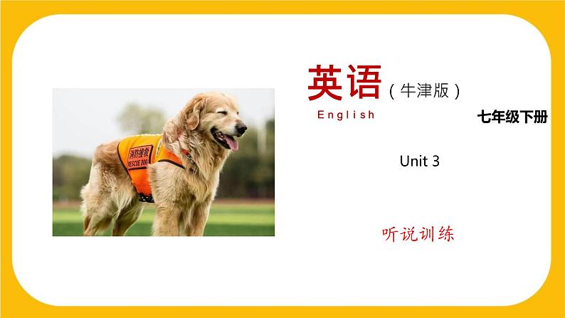 3.3 Listening and Speaking【练习】牛津版本 初中英语七年级下册Unit 3 Our animal friends课件PPT第1页