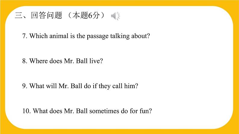 3.3 Listening and Speaking【练习】牛津版本 初中英语七年级下册Unit 3 Our animal friends课件PPT第6页