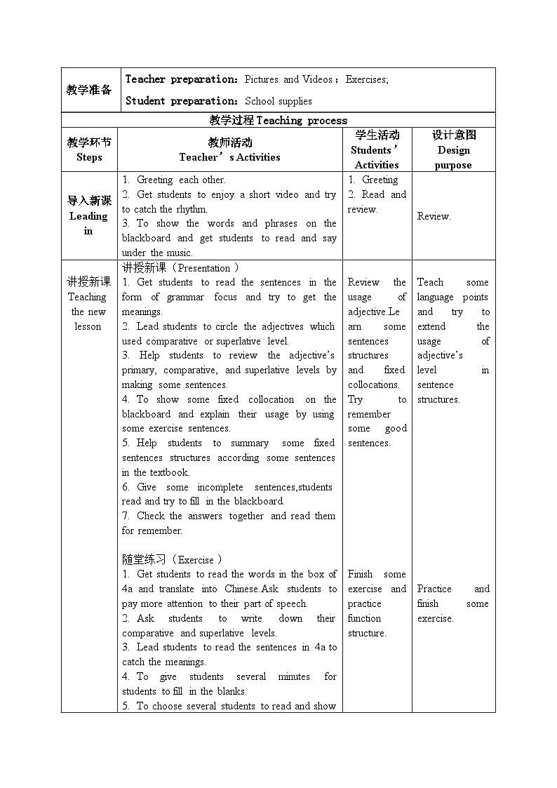 【核心素养目标】人教版初中英语八年级下册 Unit7 What's the highest mountain in the world  Section A Grammar Focus-4c教案+课件02