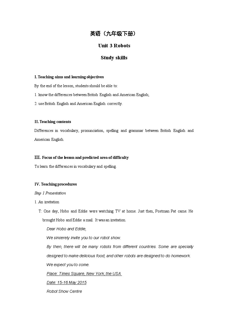 Unit3+Study+skills+教学设计+初中英语九年级下册（牛津译林版）01