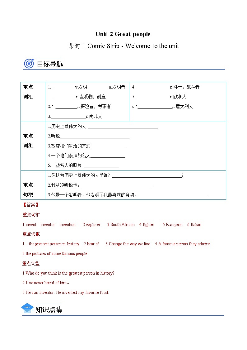 Unit+2+第1+课时+Comic+Strip+-+Welcome+to+the+unit（知识精讲+分层练习）-【帮课堂】2022-2023学年九年级下学期英语同步精品讲义（牛津译林版）01