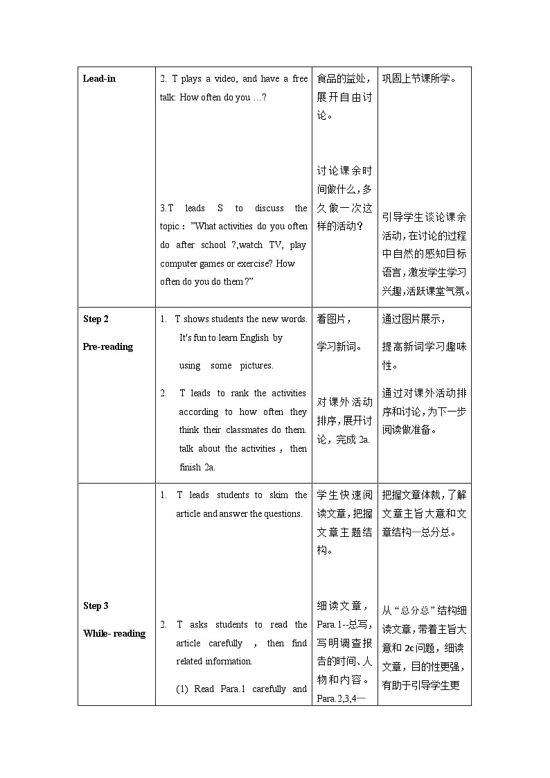 Unit 2 第4课时 Section B (2a-2e)(教学设计)-八年级英语上册同步备课系列（人教新目标Go For It!）02