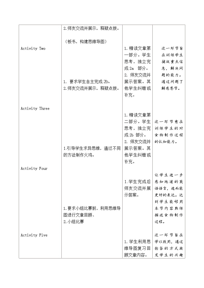 人教版八年级上册Unit 8 How do you make a banana milk shakeSection B（2a-2e）教学设计第3页