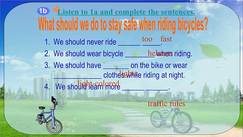 仁爱版英语八年级下册 Unit6 Topic 3 Bicycle riding is good exercise.Section B课件07