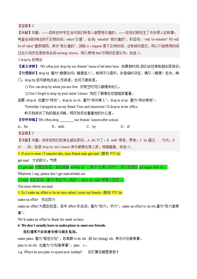 【同步训练】人教新目标 GO FOR it Unit 10 课时2 Section A (3a-3c)练习03