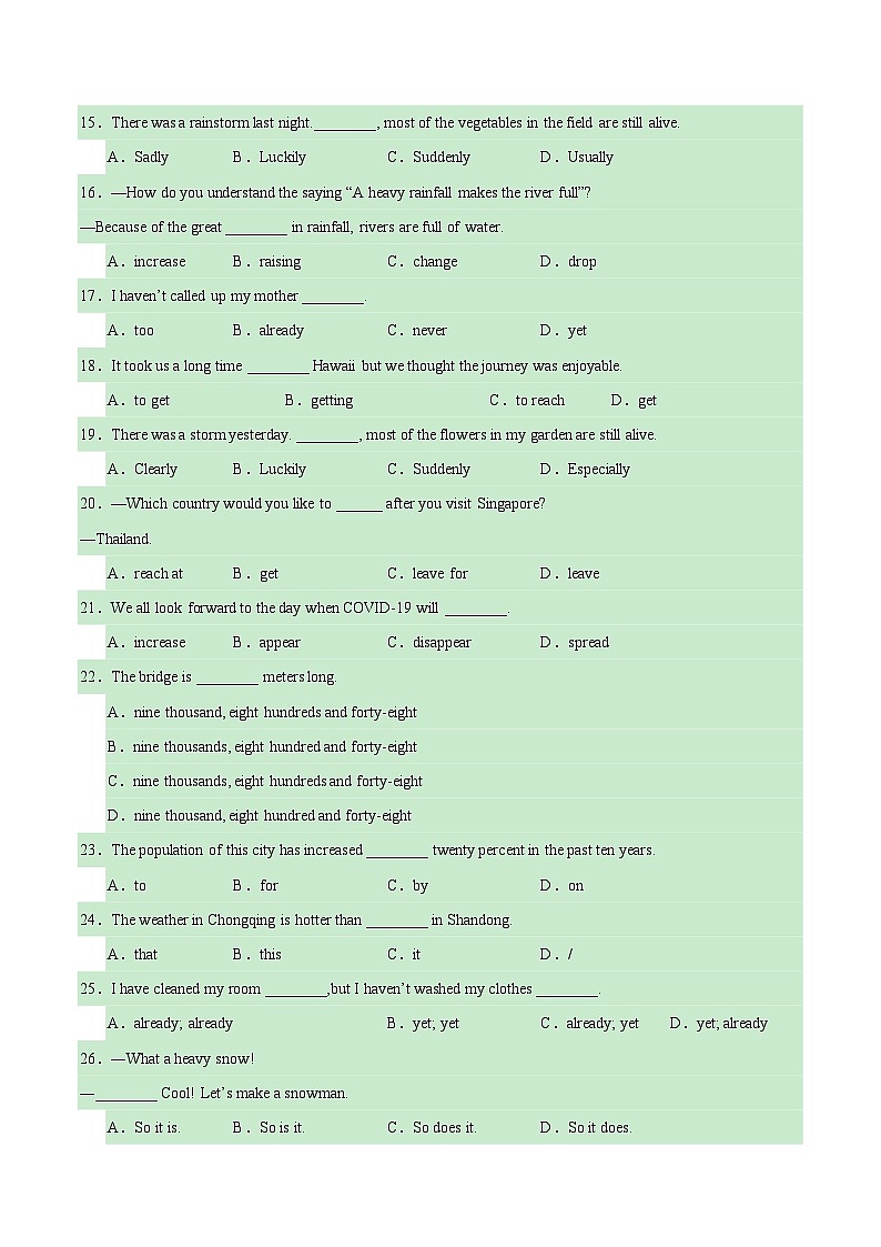 【随堂小测】仁爱版 初中英语九年级上册 Unit 1 Topic 2 Section B-练习（含答案）02