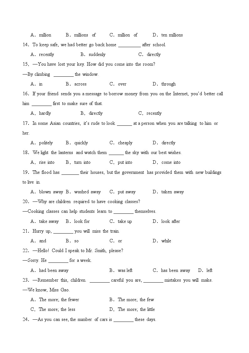 【随堂小测】仁爱版 初中英语九年级上册 Unit 2 Topic 2 Section C-练习（含答案）02
