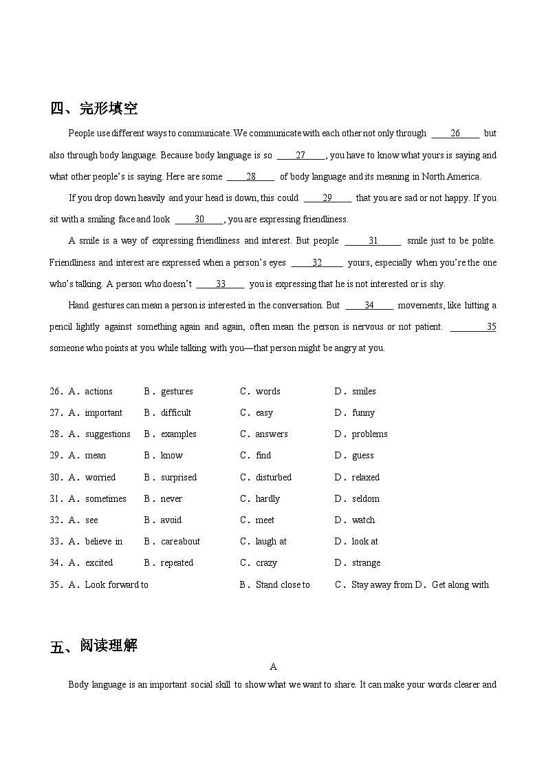 【随堂小测】仁爱版 初中英语九年级上册 Unit 3 Topic 2 Section B-练习（含答案）03