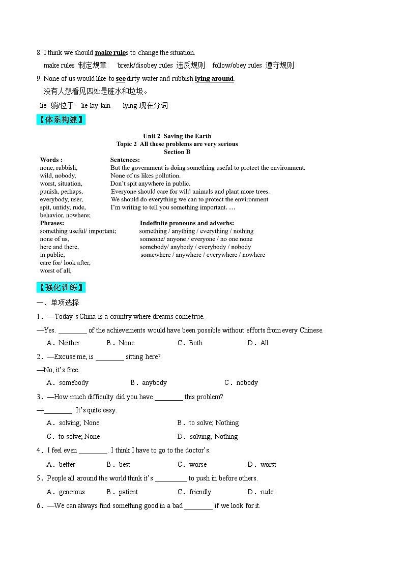 【同步练习】仁爱版 初中英语 九年级上册 Unit 2 Topic 2 Section B练习（含答案）03