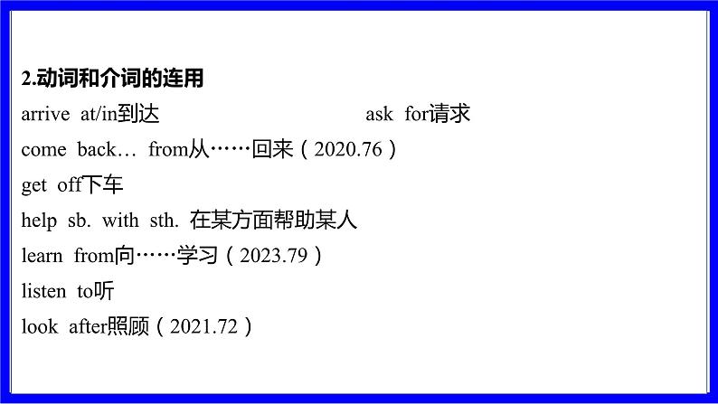 人教版英语中考复习考点研究 二部分 语法专题精讲练 专题十一 介词（必考）  命题点2 介词短语及搭配 PPT课件第6页