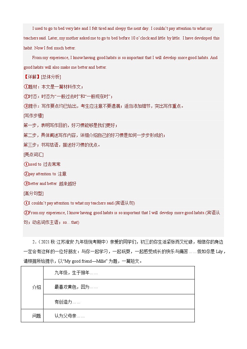 刷题01 名校材料写作满分范文10篇-九年级英语上学期期中热点题型专练（牛津译林版）02