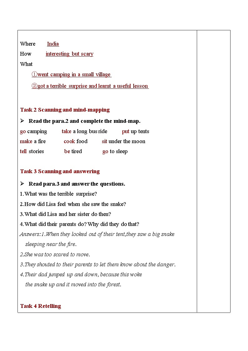 Unit 12 Section B（2a-2c）表格式教案 人教版英语七年级下册03
