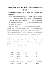 山东省济南市高新区2023-2024学年七年级上学期期末英语试卷