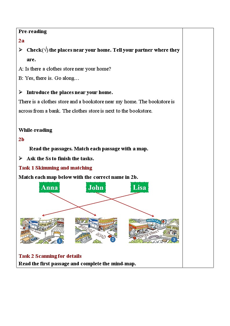 Unit 8 Section B（2a-2c）表格式教案 人教版英语七年级下册第3页