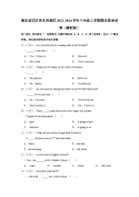 湖北省武汉市东西湖区2023-2024学年八年级上学期期末英语试卷