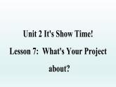 2024年（冀教版）七年级下册英语课件Lesson 7 What's your project about