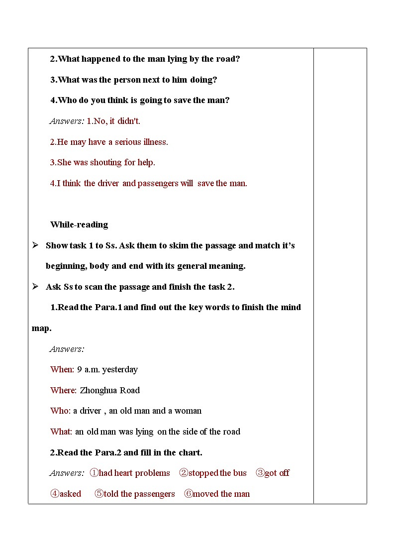 Unit 1 What’s the matter Section A（3a-3c）表格式教案人教版英语八年级下册02