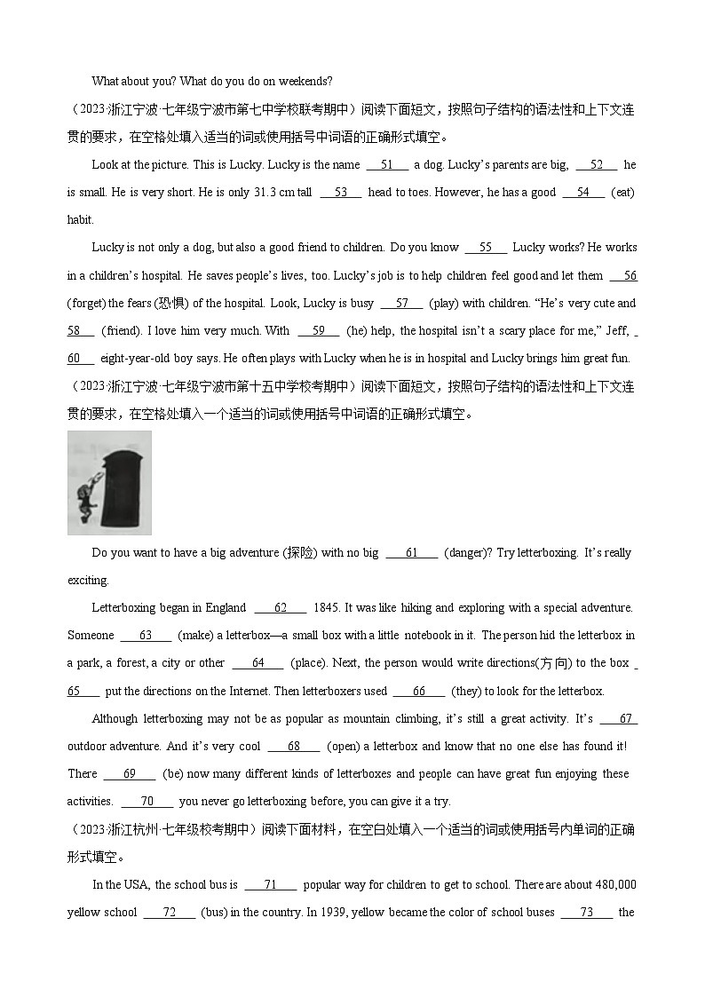 刷题04 语法填空20篇（最新名校名题）-七年级英语上学期期中热点题型专练（人教版）03