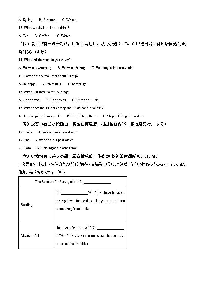 山东省德州市乐陵市2023-2024学年九年级上期期末考试英语试题02