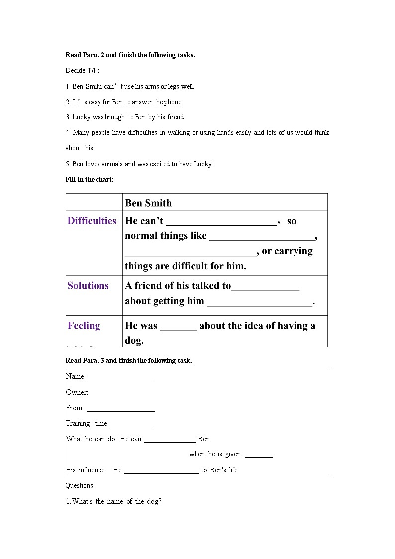 导学案Unit 2 I'll help to clean up the city parks.  SectionB2a-2e03