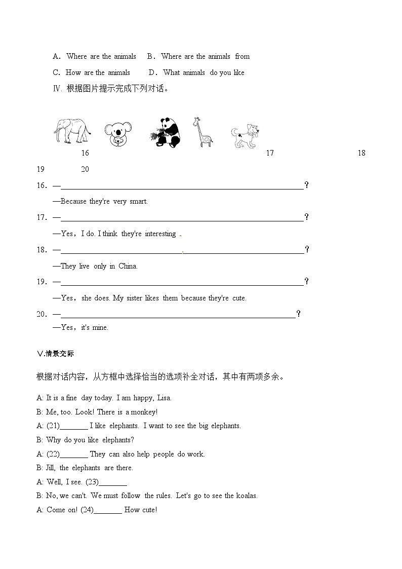 Unit5 Why do you like pandas.SectionB(1a-1e)练习02