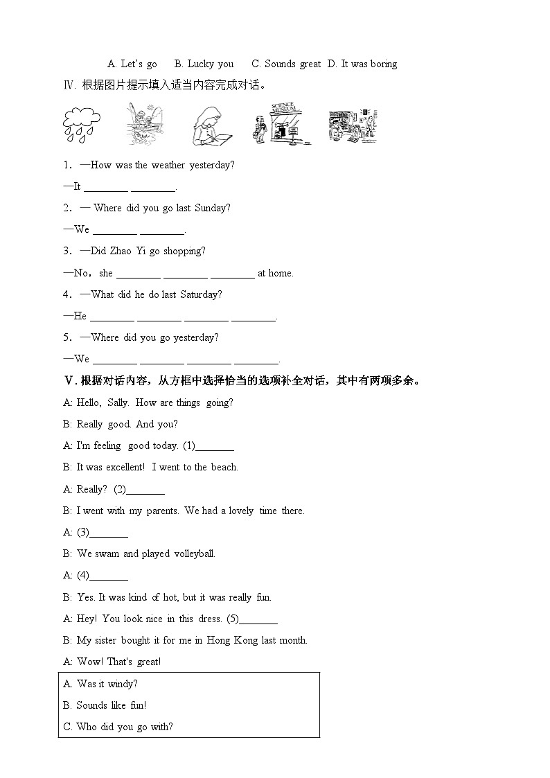 Unit 12 What did you do last weekend.SectionA(grammar focus-3c)练习02