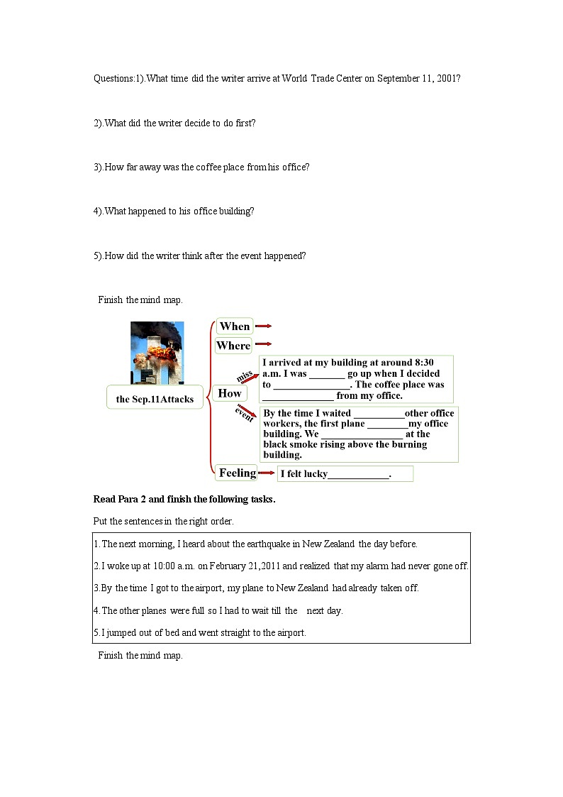 人教新目标版9下英语 Unit 12 Life is full of the unexpected.SectionA3a-3c 导学案03