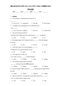 湖北省武汉市江岸区2023-2024学年八年级上学期期末考试英语试题(含答案)