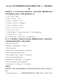 29，甘肃省陇南市宕昌县部分校联考2023-2024学年九年级上学期期末英语试题