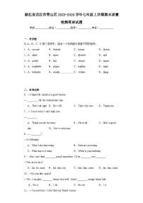 湖北省武汉市青山区2023-2024学年七年级上学期期末质量检测英语试题(含答案)