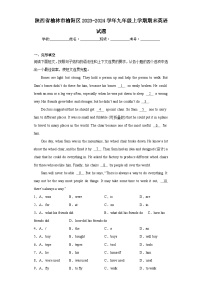 陕西省榆林市榆阳区2023-2024学年九年级上学期期末英语试题(含答案)