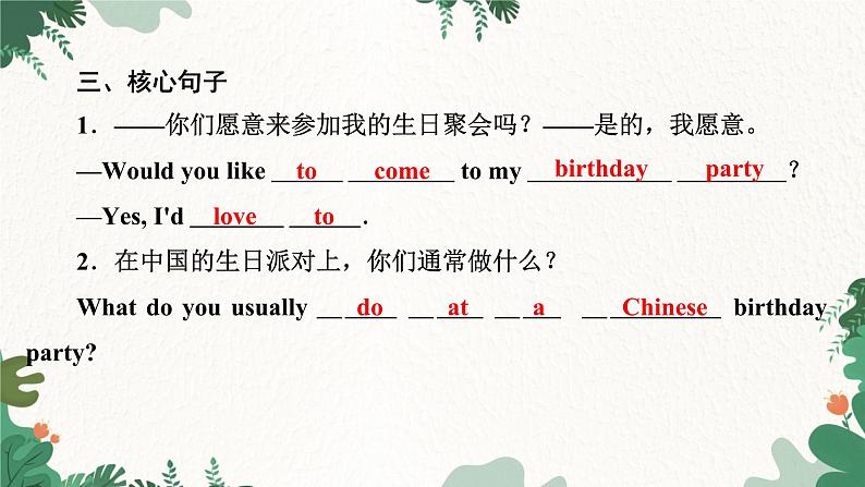 外研版英语七年级上册 Module 8 Choosing presentsUnit 1 I always like birthday parties课件第7页