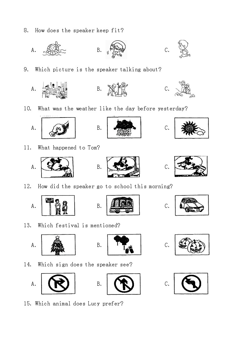 2024年中考英语备考二轮复习专题一：听力（听录音选图）第2页