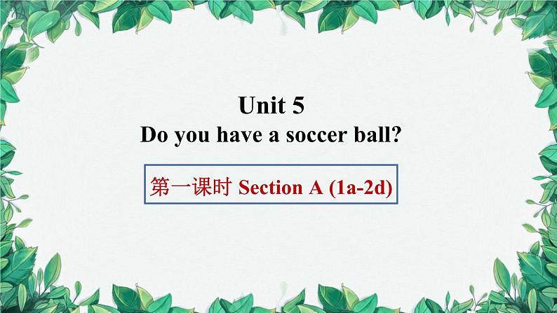 人教新目标版英语七年级上册 Unit 5 Do you have a soccer ball第一课时Section A (1a-2d)课件01