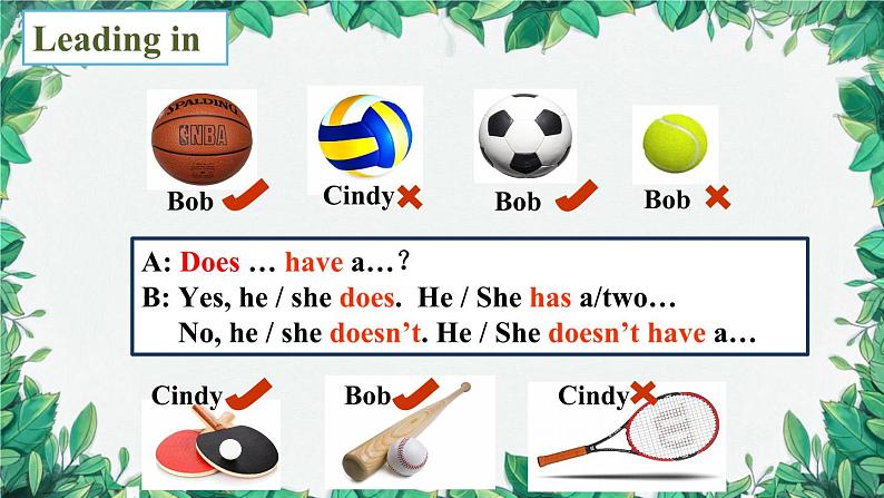 人教新目标版英语七年级上册 Unit 5 Do you have a soccer ball第二课时Section A (Grammar Focus-3c)课件第4页