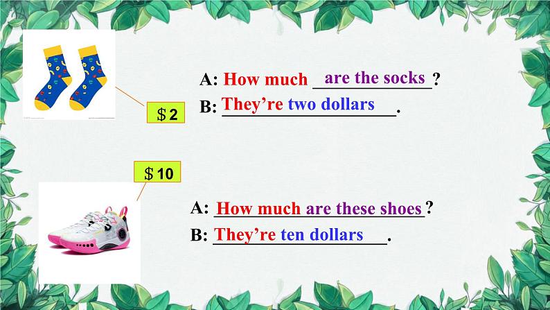 人教新目标版英语七年级上册 Unit 7 How much are these socks第二课时SectionA (Grammar Focus-3c)课件第6页