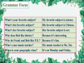 人教新目标版英语七年级上册 Unit 9 My favorite subject is science.第二课时Section A (Grammar Focus- 3c)课件