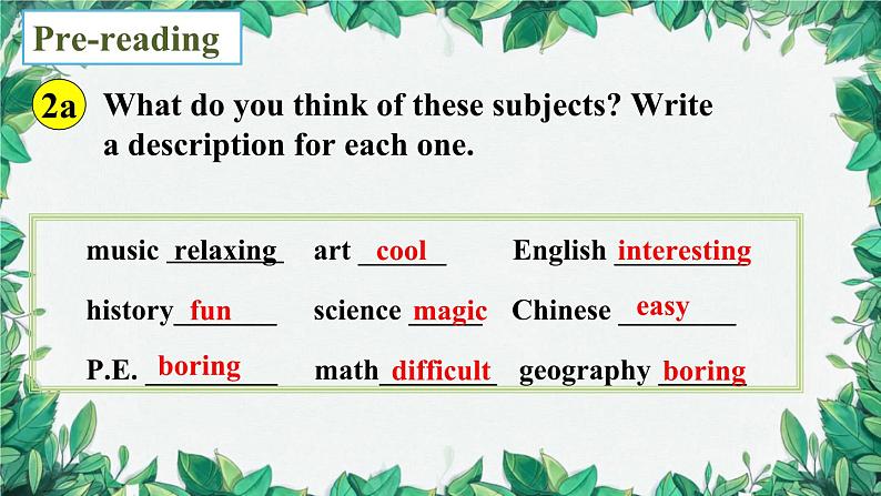 人教新目标版英语七年级上册 Unit 9 My favorite subject is science.第四课时Section B (2a-2c)课件第6页