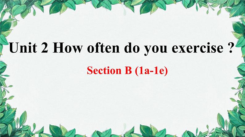 人教新目标(Go for it)版八年级上册Unit 2 How often do you exercise Section B (1a-1e)课件01