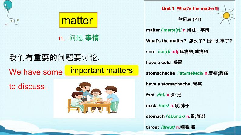 人教版八下Unit 1 What’s the matterSectionA词汇精讲 课件03