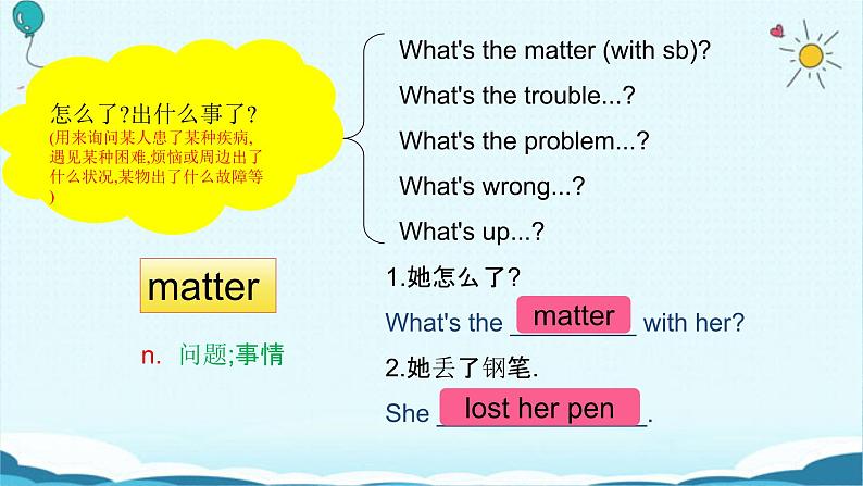 人教版八下Unit 1 What’s the matterSectionA词汇精讲 课件04