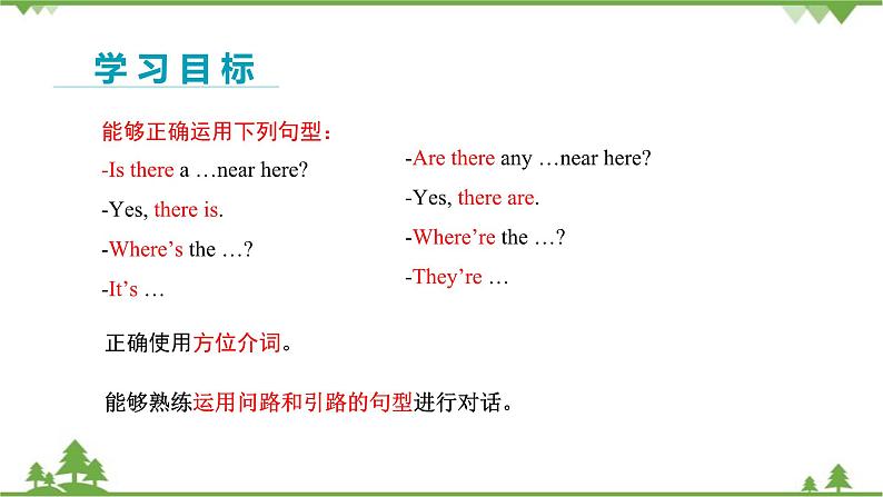 人教新目标版英语七年级下册 Unit 8 Is there a post office near here-Section A Grammar Focus-3c（第2课时）课件第2页